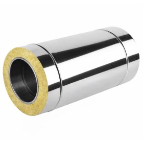   INOX rozsdamentes szigetelt, tűzálló szűkítő cső - fémszínű (Ø160- Ø100 mm)