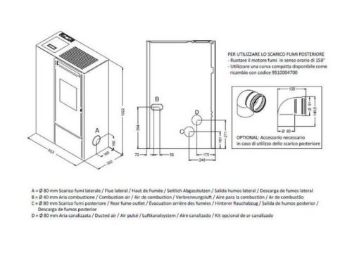  Pia pellet kályha (11 kW) Légcsatornázható