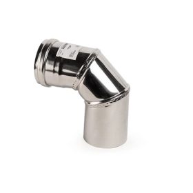   INOX  90°-os rozsdamentes füstcső könyök - fémszínű (Ø80 mm)