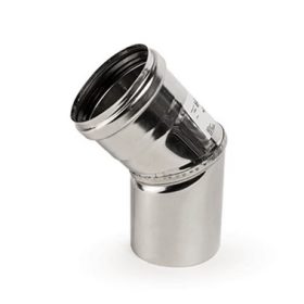   INOX  45°-os rozsdamentes füstcső könyök - fémszínű (Ø80 mm)