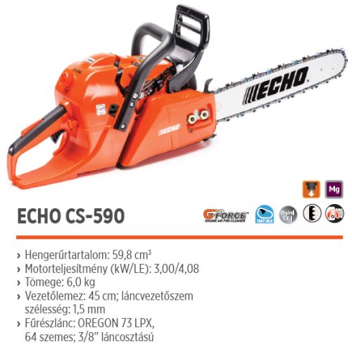 ECHO CS-590/45 benzinmotoros láncfűrész