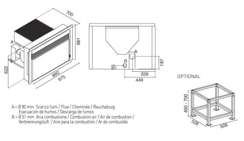 Tommy pellet kandalló (9,5 kW) Légcsatornázható. Dupla ventilátorral.