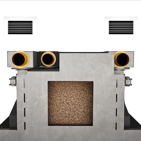 Nico pellet kandalló (12,4 kW)  Duplán légcsatornázható