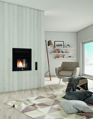 Andrea pellet kandalló (9,5 kW)  Légcsatornázható. Dupla ventilátorral