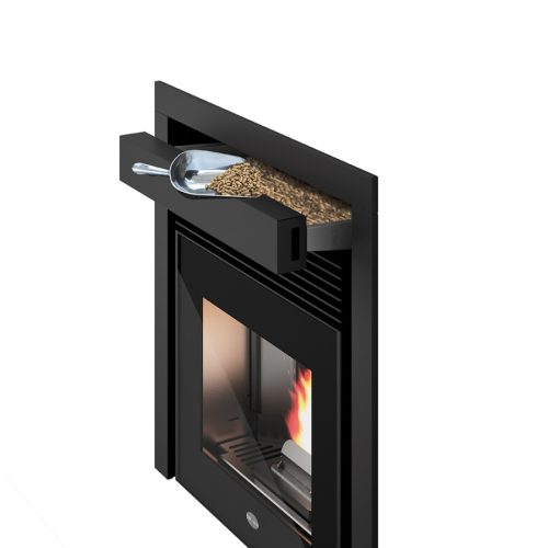 Andrea pellet kandalló (9,5 kW)  Légcsatornázható. Dupla ventilátorral