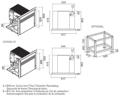 Cerino pellet kandalló (7,3 kW)