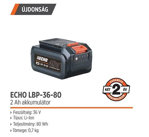 ECHO DLM-310/46P akkumulátoros fűnyíró (2 Ah akkumulátorral és töltővel)